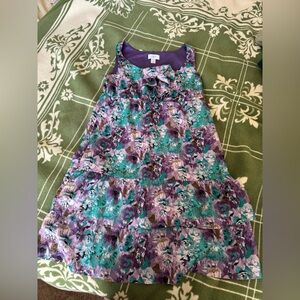 LOFT Vibrant Purple and Teal Mini Dress